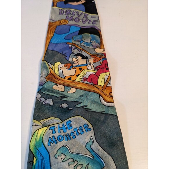 VTG Flintstones Necktie RM Style 1993 EUC Drive In Movie Ralph Marlin - Picture 3 of 5